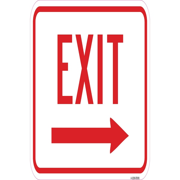 Signmission Enter- Exit Signs-Exit With Right Arrow Sign, Heavy-Gauge Aluminum, 12" H, 18" L, A-1218-25181 A-1218-25181 - main